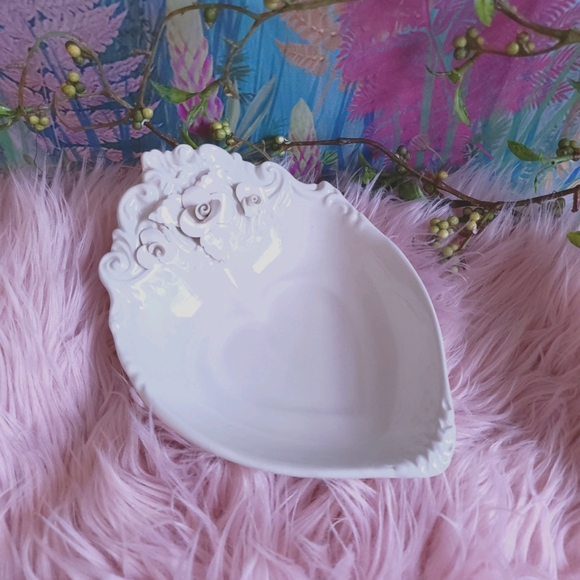 Vintage Handmade in Italy Porcelain Heart Dish